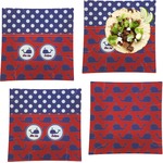 Whale Set of 4 Glass Square Lunch / Dinner Plate 9.5" (Personalized)