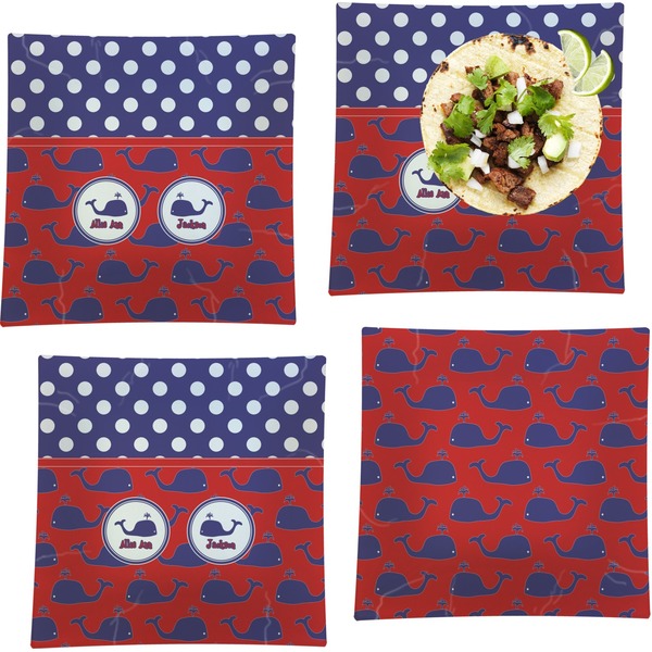 Whale Set of Square Dinner Plates