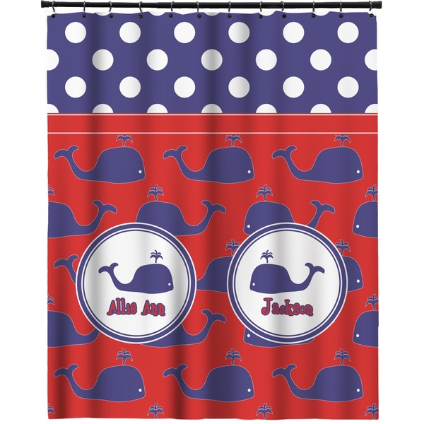 Custom Whale Extra Long Shower Curtain - 70"x84" (Personalized)