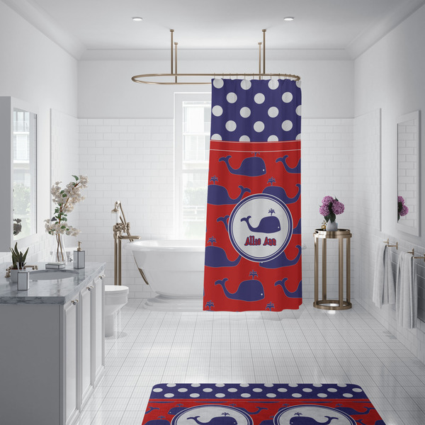 Whale Shower Curtain - Custom Size