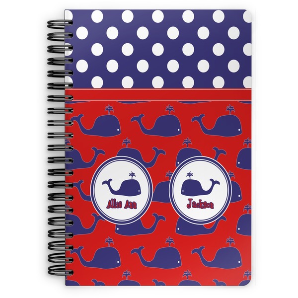 Custom Whale Spiral Notebook - 7x10 w/ Name or Text
