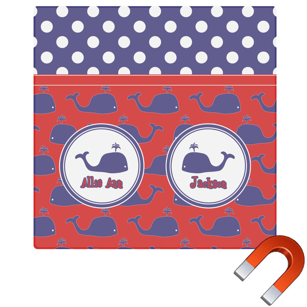 Custom Whale Square Car Magnet - 6" (Personalized)