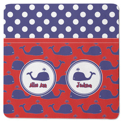 Whale Square Rubber Backed Coaster (Personalized)