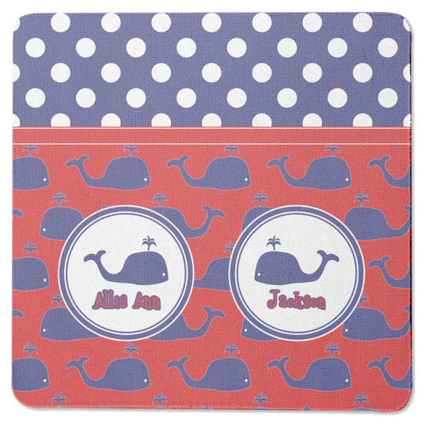 Custom Whale Square Rubber Backed Coaster (Personalized)