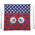 Whale 9.5" Glass Square Lunch / Dinner Plate- Single or Set of 4 (Personalized)