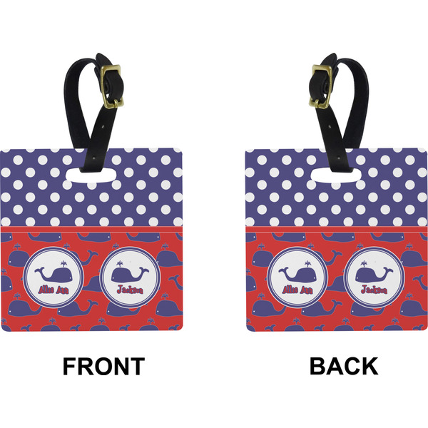 Whale Square Luggage Tag (Front + Back)