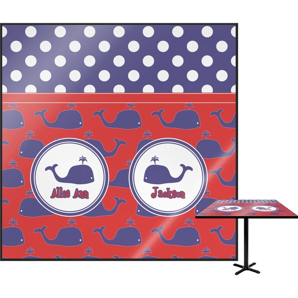 Custom Whale Square Table Top - 24" (Personalized)