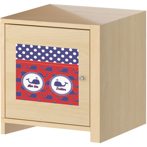 Whale Square Wall Decal on Wooden Cabinet