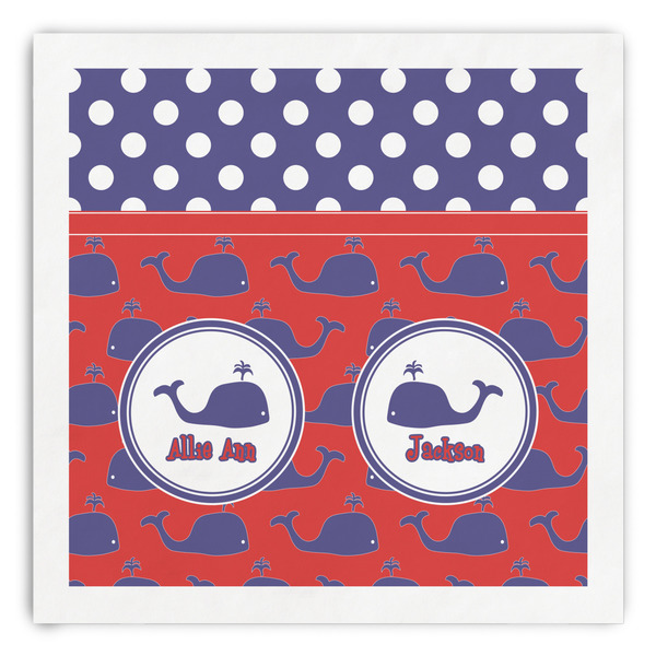 Custom Whale Paper Dinner Napkins (Personalized)
