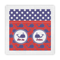 Whale Standard Decorative Napkins (Personalized)