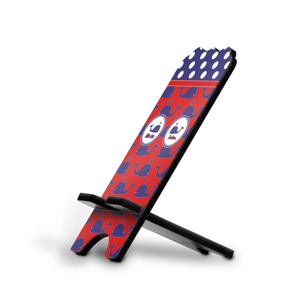 Custom Whale Stylized Cell Phone Stand - Small w/ Name or Text