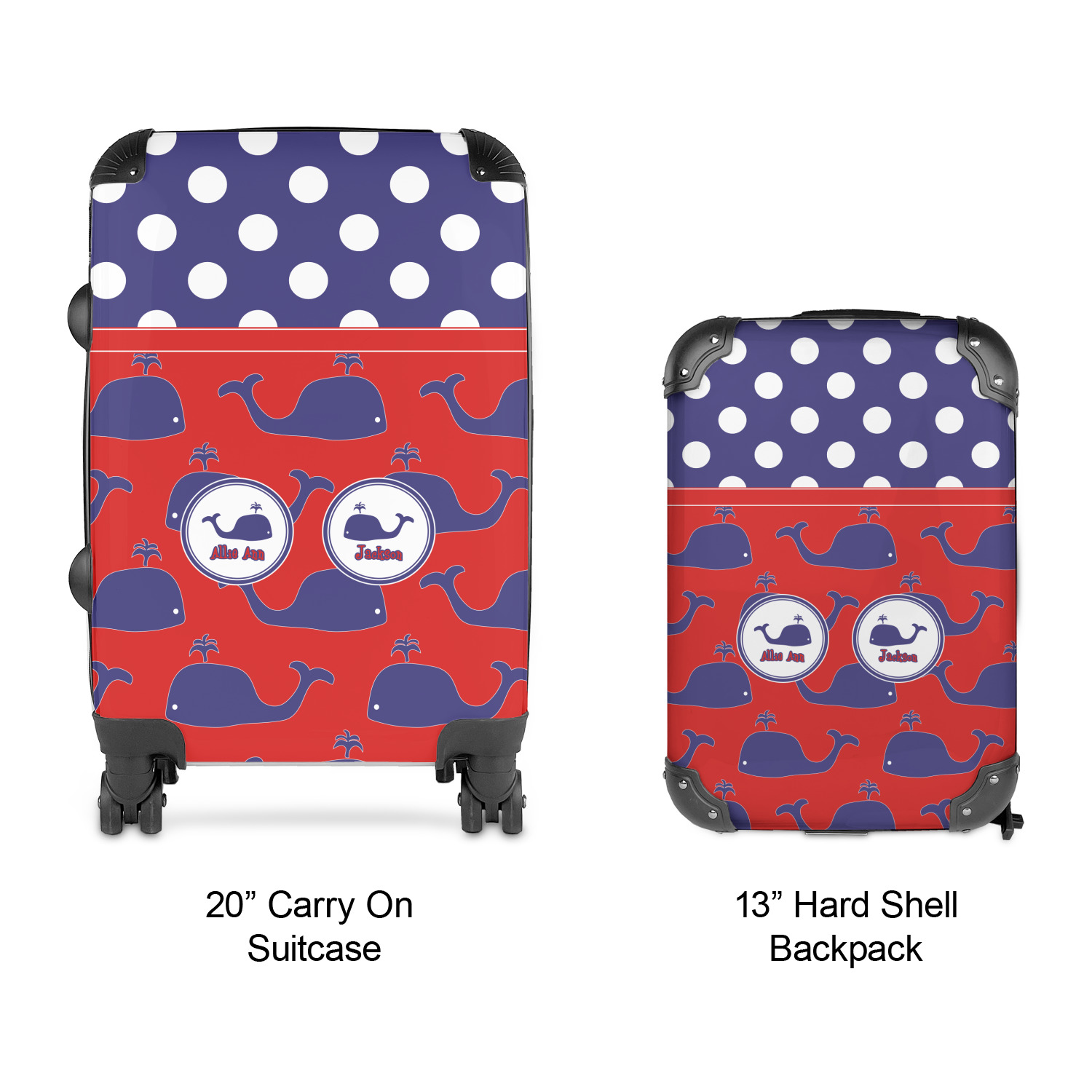 Custom Whale Kids 2-Piece Luggage Set - Suitcase & Backpack