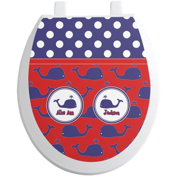 Custom Whale Toilet Seat Decal - Round (Personalized)