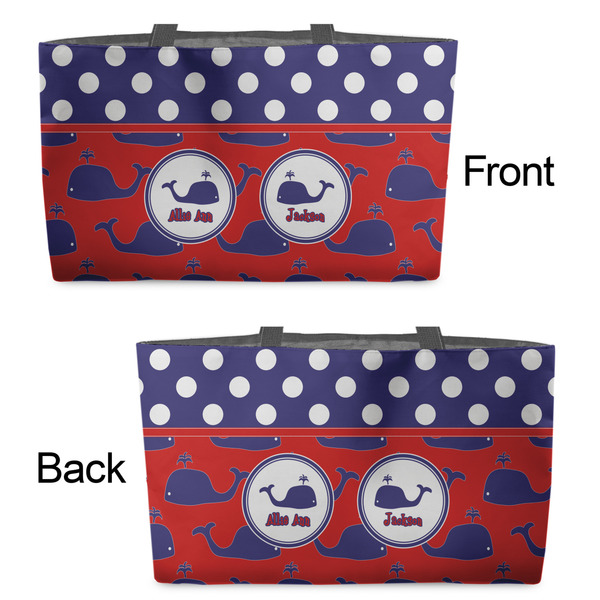 Whale Tote w/Black Handles - Front & Back Views