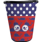 Whale Waste Basket - Double Sided (Black) (Personalized)