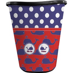 Whale Waste Basket - Double Sided (Black) (Personalized)