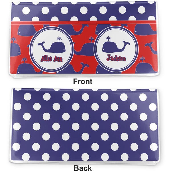 Whale Vinyl Check Book Cover - Front and Back