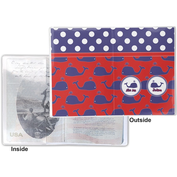 Whale Vinyl Passport Holder - Flat Front and Back