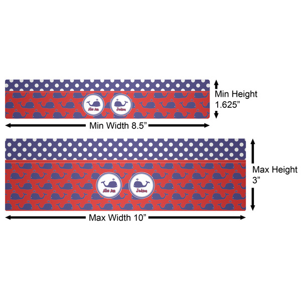 Whale Water Bottle Labels w/ Dimensions