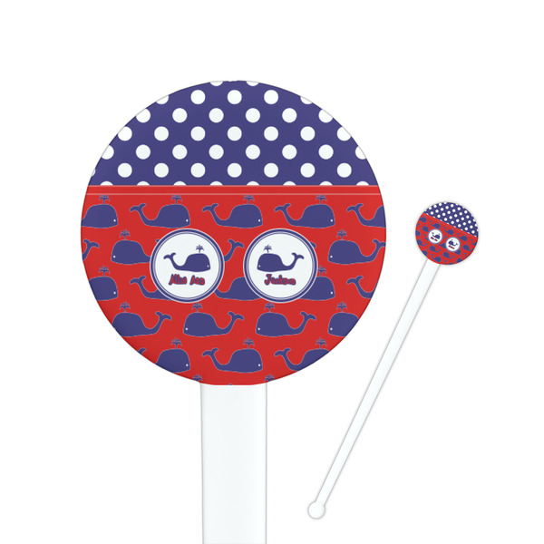 Custom Whale Round Plastic Stir Sticks (Personalized)