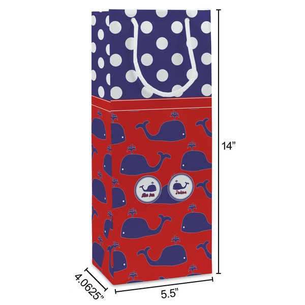 Whale Wine Gift Bag - Dimensions