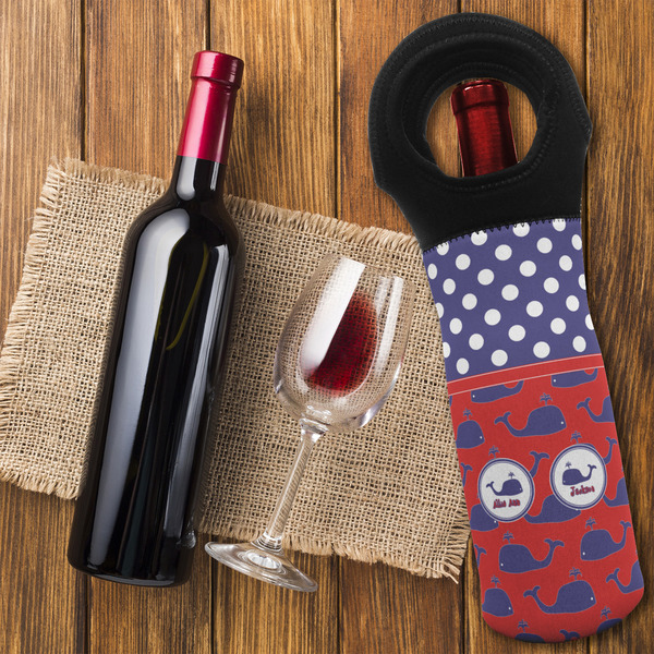 Whale Wine Tote Bag - FLATLAY