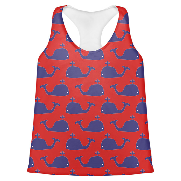 Custom Whale Womens Racerback Tank Top - X Large