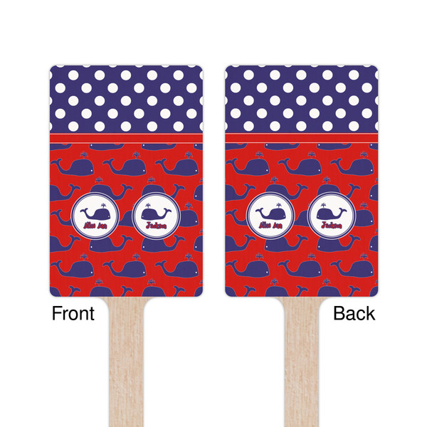 Whale Wooden 6.25" Stir Stick - Rectangular - Double Sided - Front & Back
