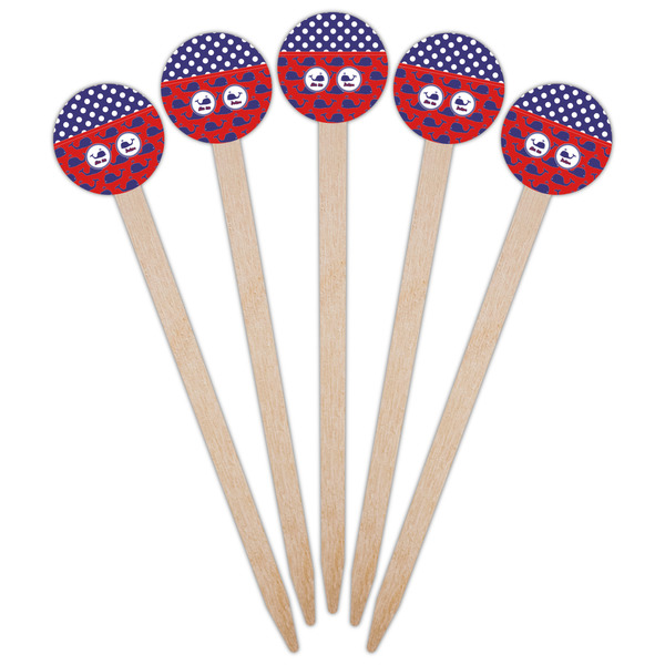 Whale Wooden 6" Food Pick - Round - Fan View