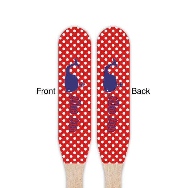 Whale Wooden Food Pick - Paddle - Double Sided - Front & Back