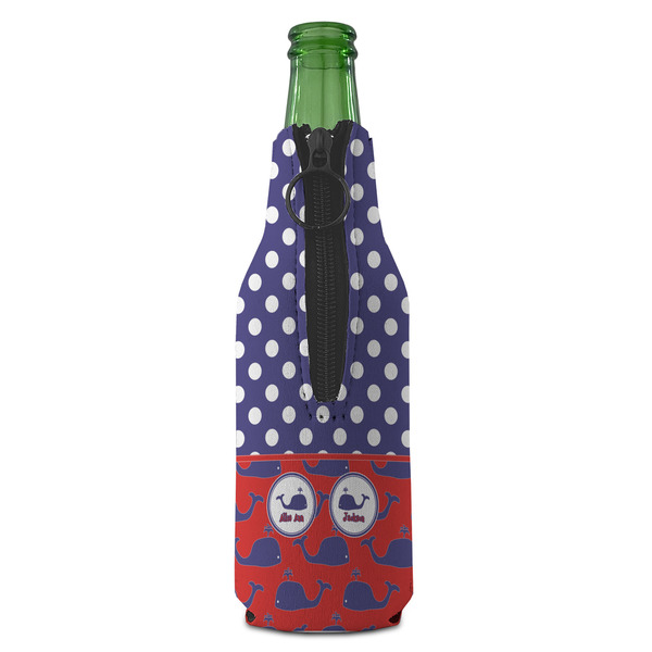 Whale Zipper Bottle Cooler - BACK (bottle)
