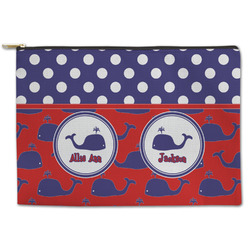 Whale Zipper Pouch - Large - 12.5"x8.5" (Personalized)