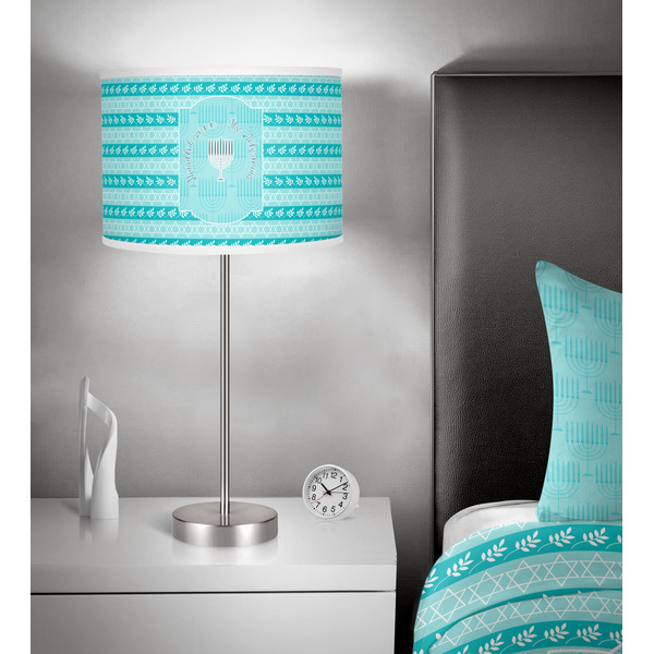 Hanukkah 13 inch drum lamp shade - in room