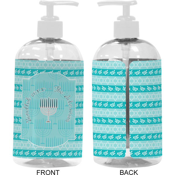 Hanukkah 16 oz Plastic Liquid Dispenser- Approval- White
