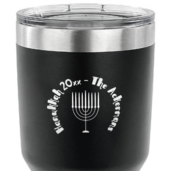 Hanukkah 30 oz Stainless Steel Tumbler - Black - Double Sided (Personalized)