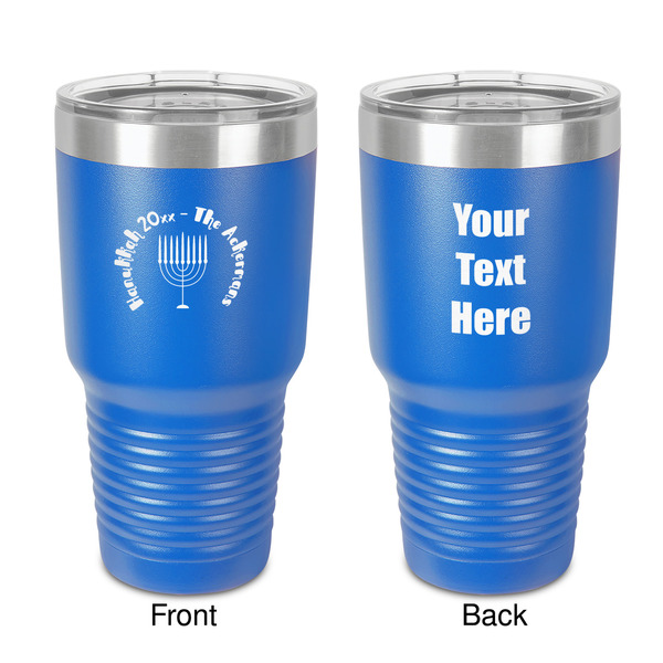 Custom Hanukkah 30 oz Stainless Steel Tumbler - Royal Blue - Double-Sided (Personalized)