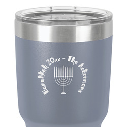 Hanukkah 30 oz Stainless Steel Tumbler - Grey - Double-Sided (Personalized)