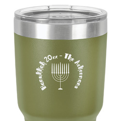 Hanukkah 30 oz Stainless Steel Tumbler - Olive - Double-Sided (Personalized)