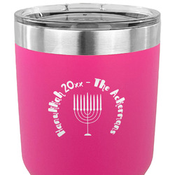 Hanukkah 30 oz Stainless Steel Tumbler - Pink - Single Sided (Personalized)