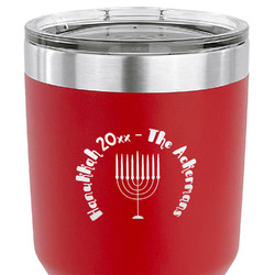 Hanukkah 30 oz Stainless Steel Tumbler - Red - Single Sided (Personalized)