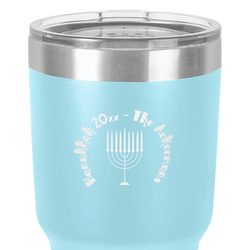 Hanukkah 30 oz Stainless Steel Tumbler - Teal - Single-Sided (Personalized)