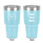 Hanukkah 30 oz Stainless Steel Tumbler - Teal - Double-Sided (Personalized)