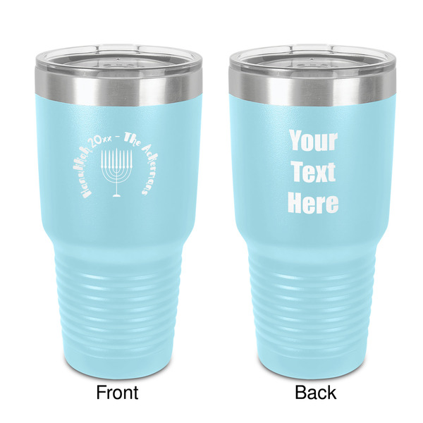 Custom Hanukkah 30 oz Stainless Steel Tumbler - Teal - Double-Sided (Personalized)