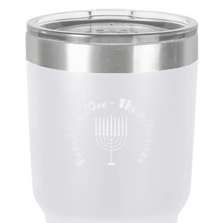 Hanukkah 30 oz Stainless Steel Tumbler - White - Single-Sided (Personalized)