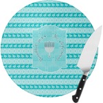 Hanukkah Round Glass Cutting Board - Small (Personalized)