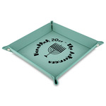 Hanukkah Faux Leather Dice Tray - 9" x 9"  - Teal (Personalized)
