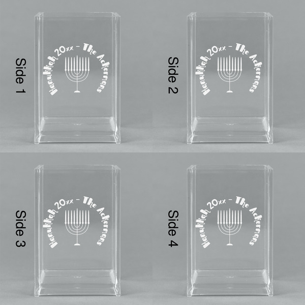 Hanukkah Acrylic Pen Holder - All Sides
