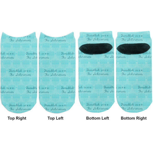 Hanukkah Adult Ankle Socks - Double Pair - Front and Back - Apvl