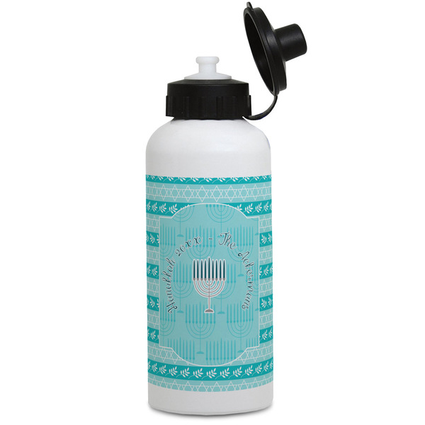Custom Hanukkah Water Bottles - Aluminum - 20 oz - White (Personalized)