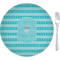 Hanukkah Glass Appetizer / Dessert Plate 8" (Personalized)